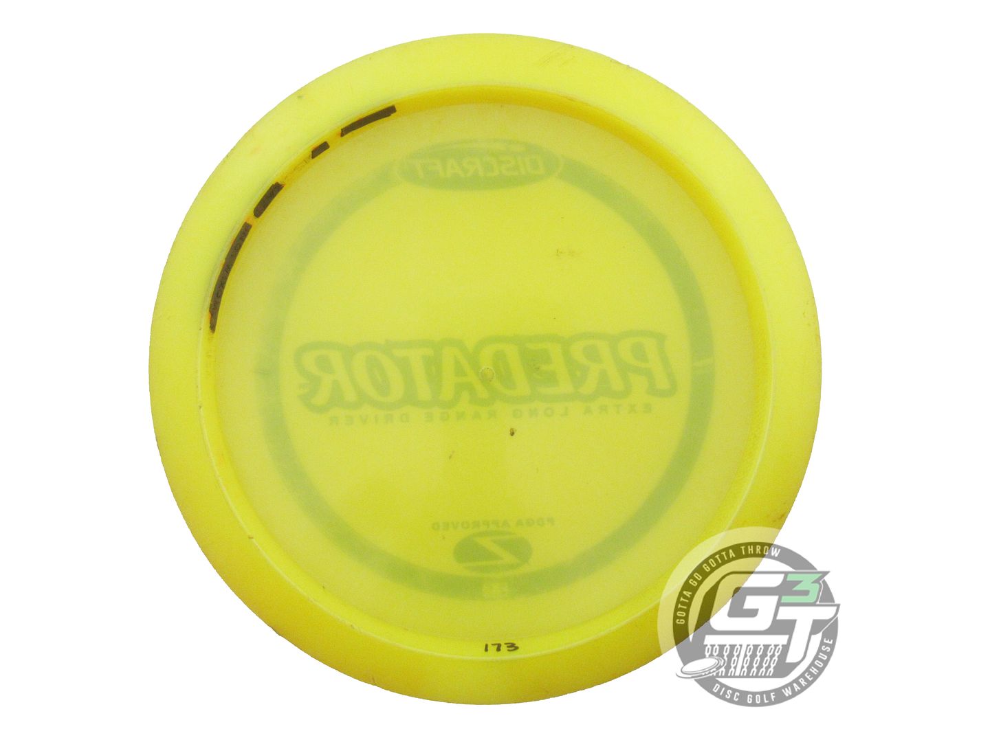 USED Discraft Z Predator 173g Yellow Silver Stamp Fairway Driver Golf Disc