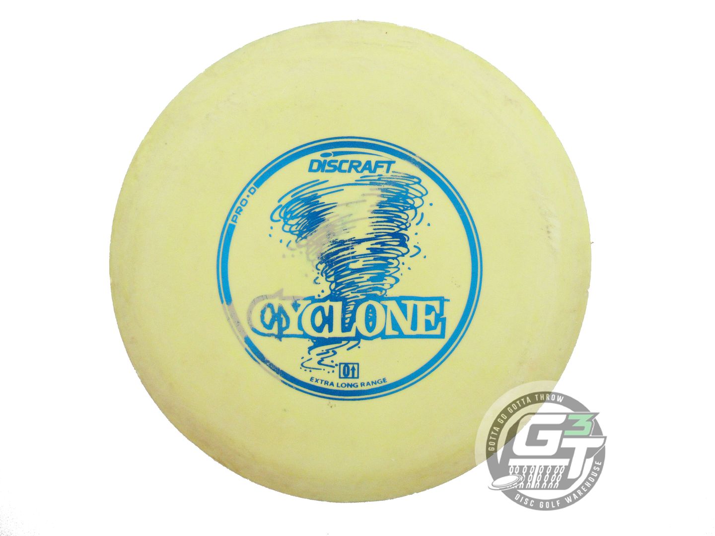 USED Discraft Pro D Cyclone 177g Yellow Blue Foil Fairway Driver Golf Disc
