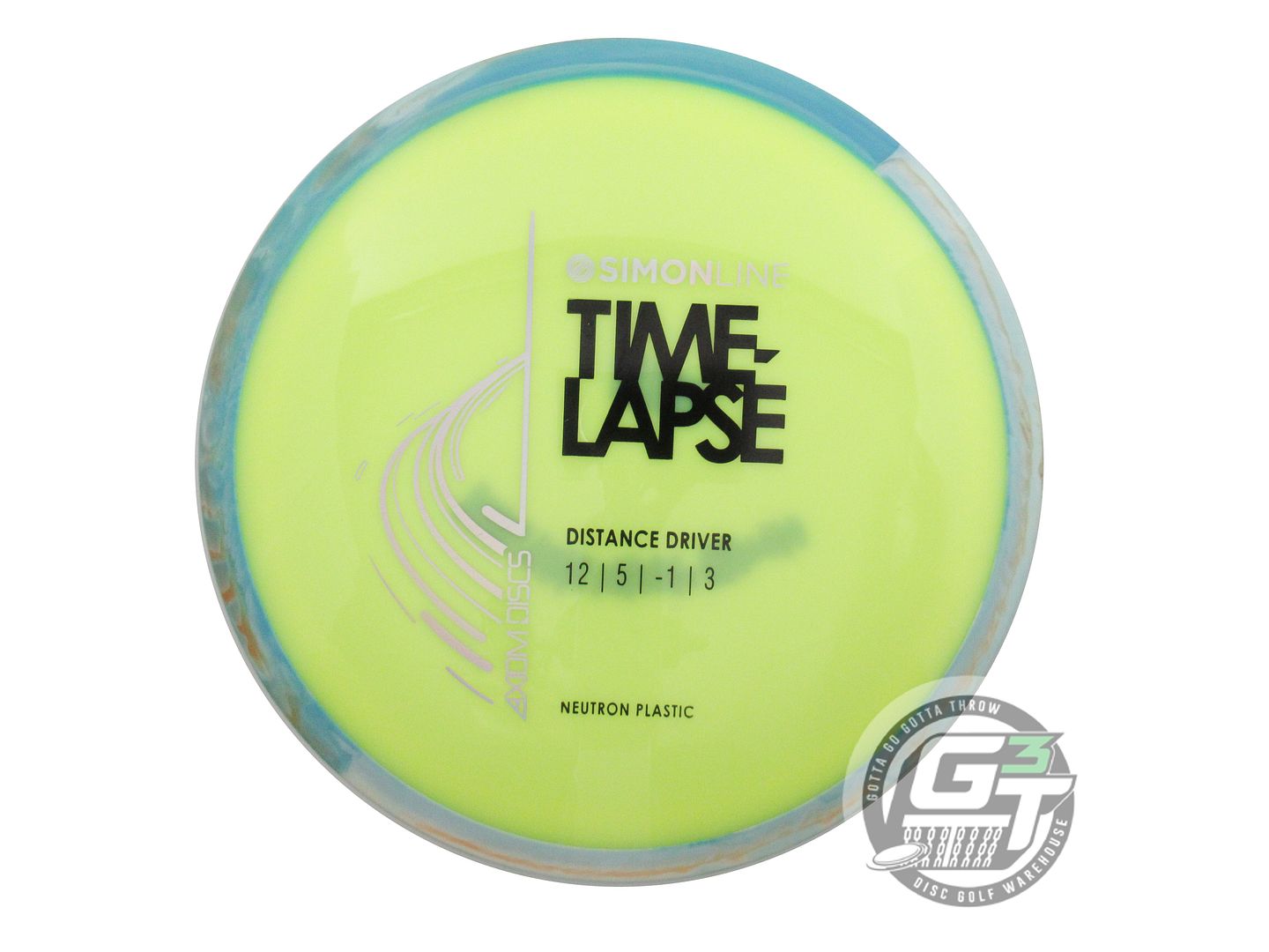 USED Axiom Discs Neutron Time Lapse 172g Yellow Blue Rim Driver Golf Disc