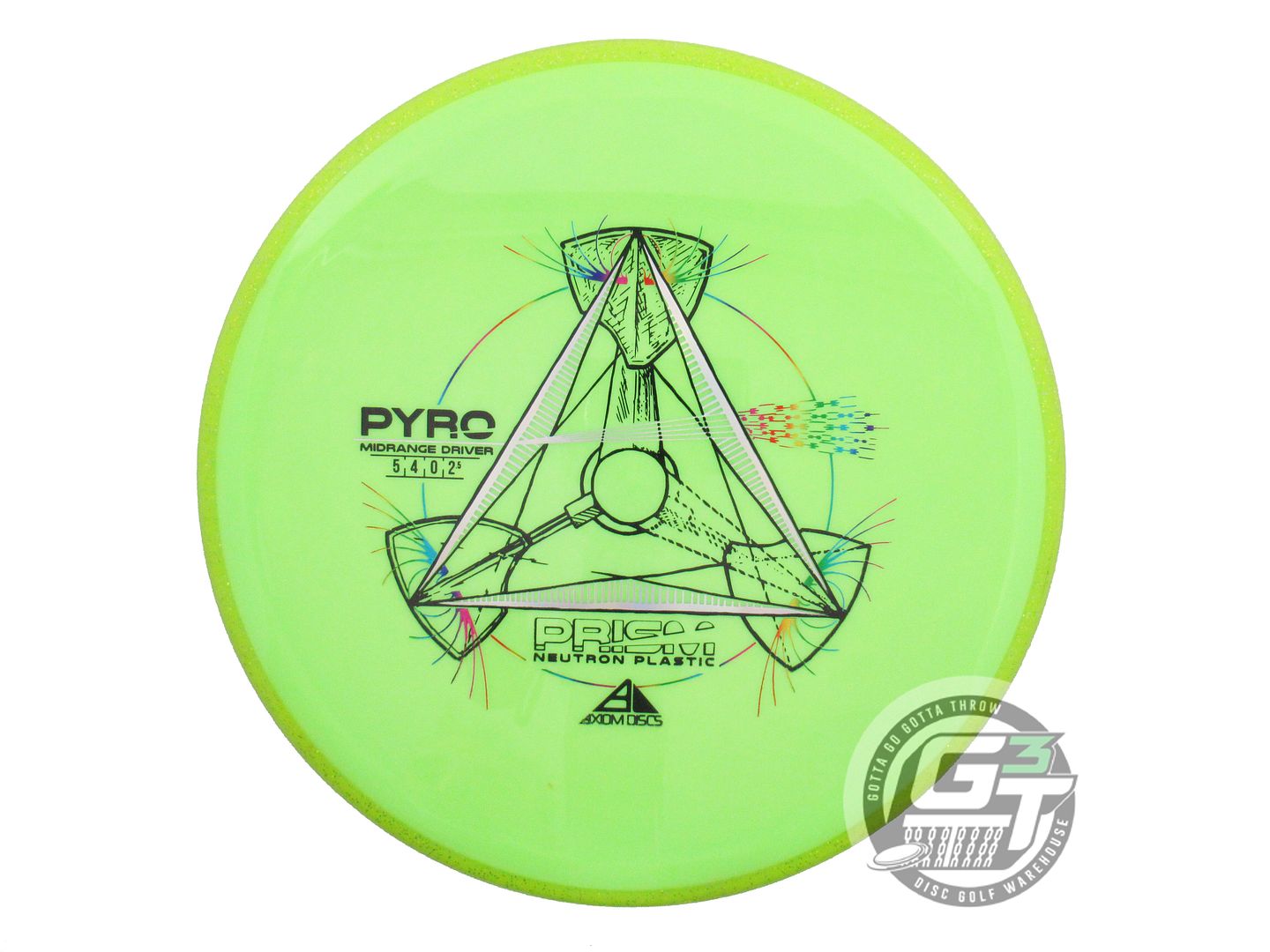 USED Axiom Discs Prism Neutron Pyro 179g Lime Yellow Rim Midrange Golf Disc