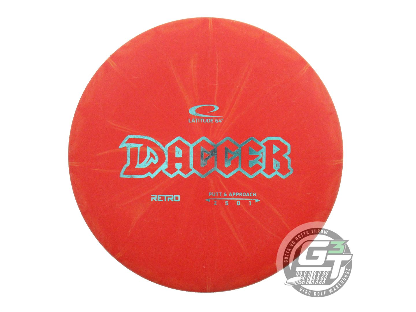 USED Latitude 64 Retro Burst Dagger 173g Orange Aqua Foil Putter Golf Disc