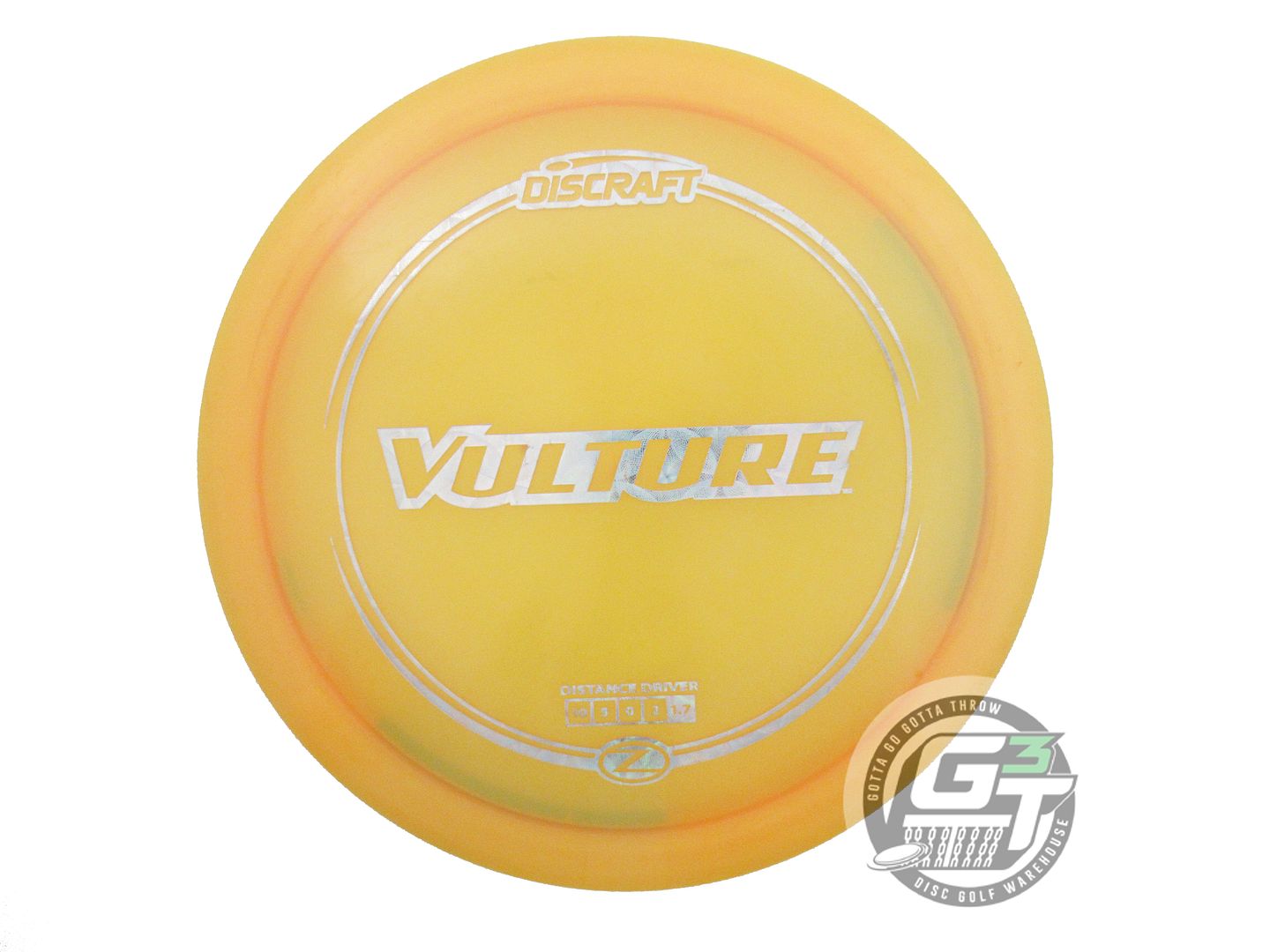 USED Discraft Z Vulture 176g Marigold Hypnotic Foil Distance Driver Golf Disc