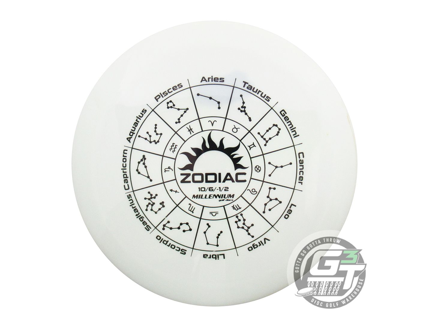 USED Millennium Sirius Zodiac 171g White Black Stamp Distance Driver Golf Disc