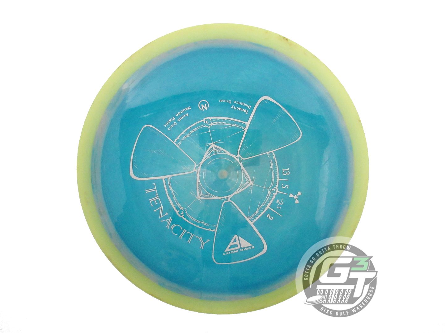 USED Axiom Discs Neutron Tenacity 172g Teal Yellow Rim Distance Driver Golf Disc