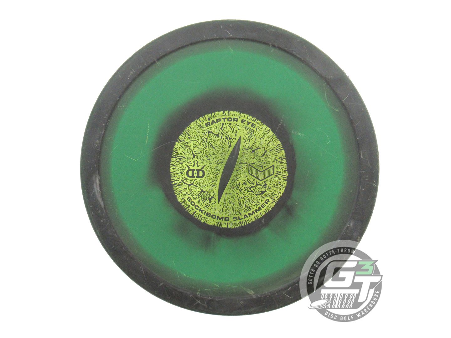 USED Dynamic Discs Classic Supreme Raptor Slammer 175g Black-Green A Putter Disc