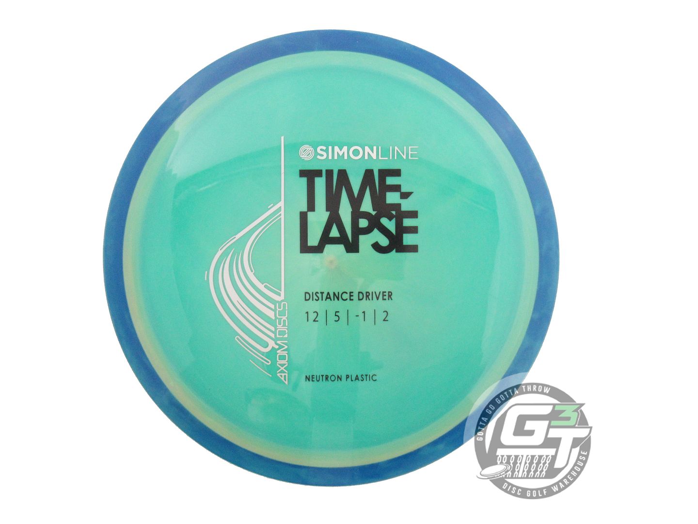 USED Axiom Discs [LIZOTTE] Neutron Time Lapse 174g Green Blue Rim Driver Disc