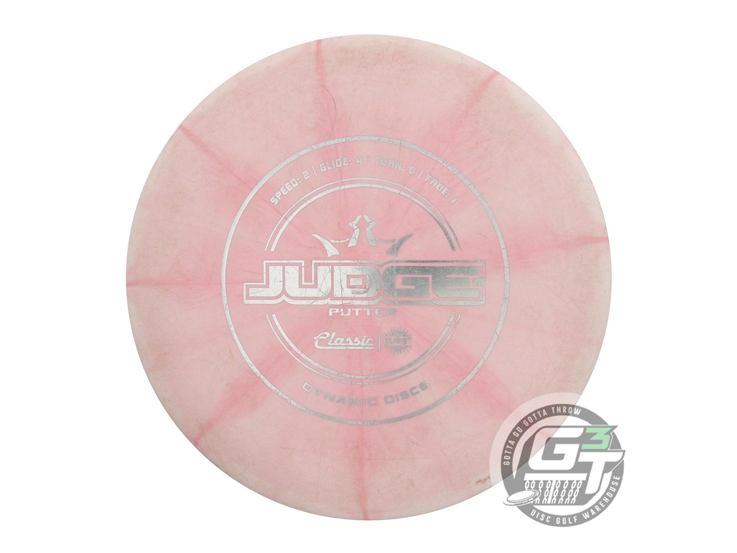 USED Dynamic Discs Classic Blend Judge 173g Pink Silver Foil Putter Golf Disc