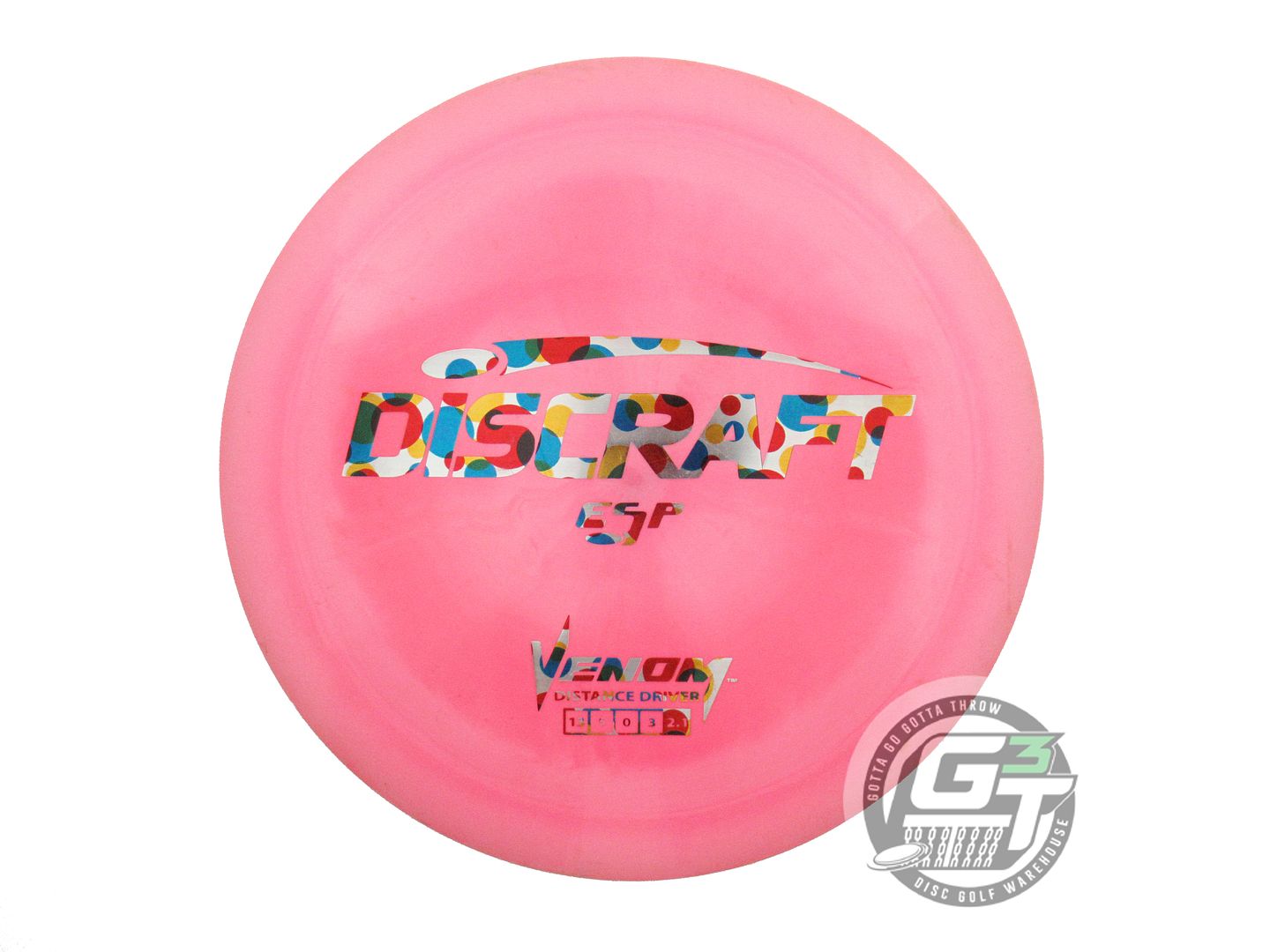 USED Discraft ESP Venom 172g Pink Wonder Bread Foil Distance Driver Golf Disc
