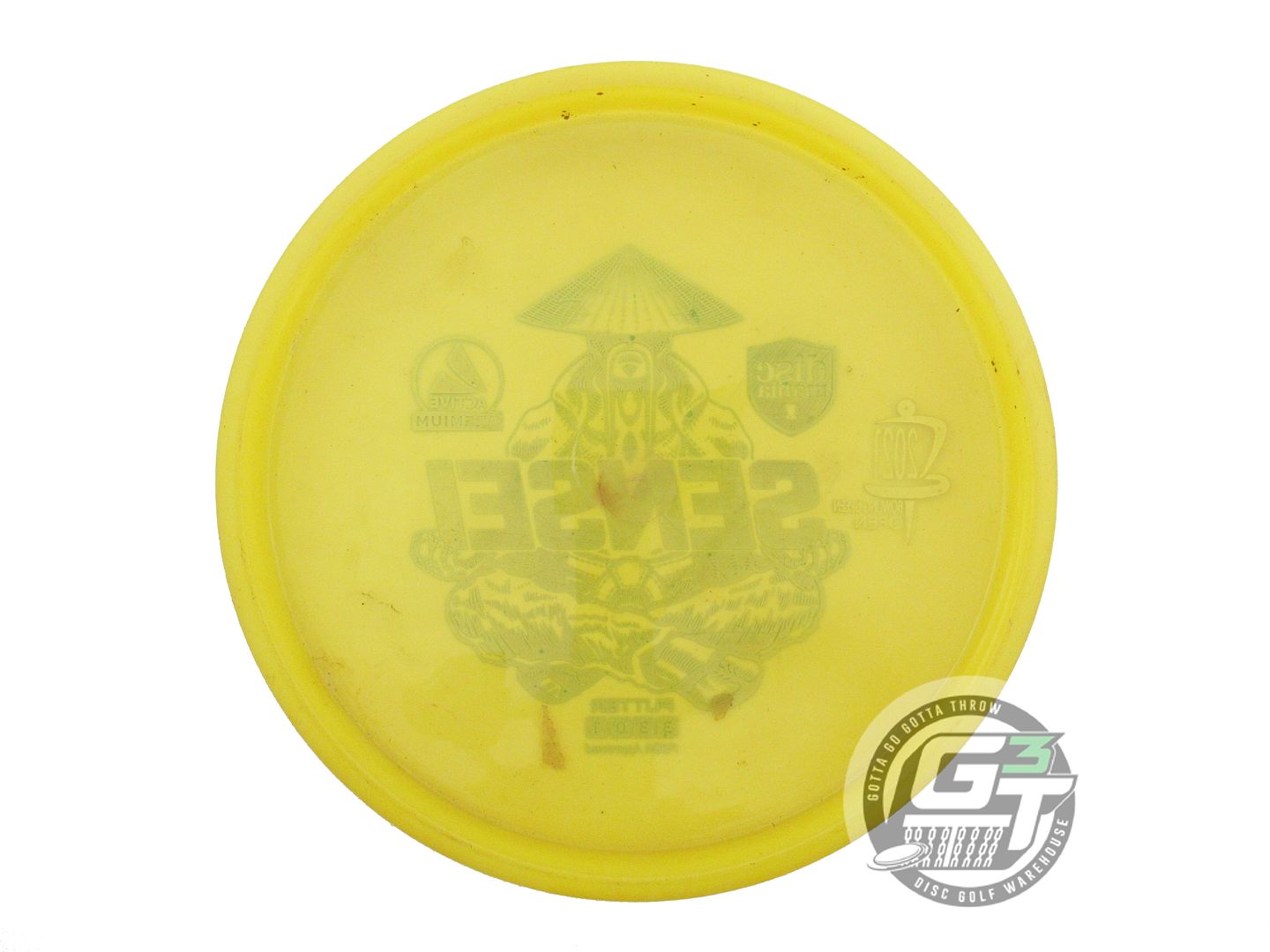 USED DiscMania Active Premium Sensei 173g Yellow Teal Foil Putter Golf Disc