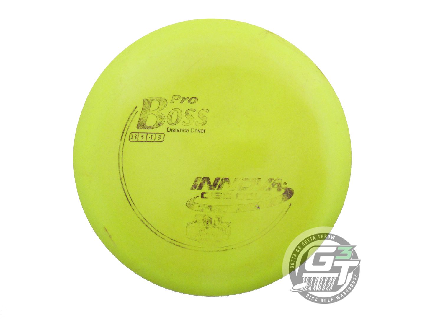 USED Innova Pro Boss 174g Dayglow Black Stamp Distance Driver Golf Disc