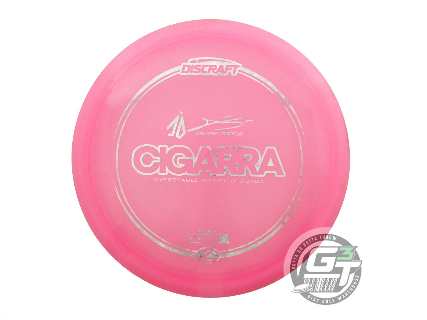 USED Discraft [BARELA] Z Cigarra 174g Pink Silver Flower Foil Driver Disc