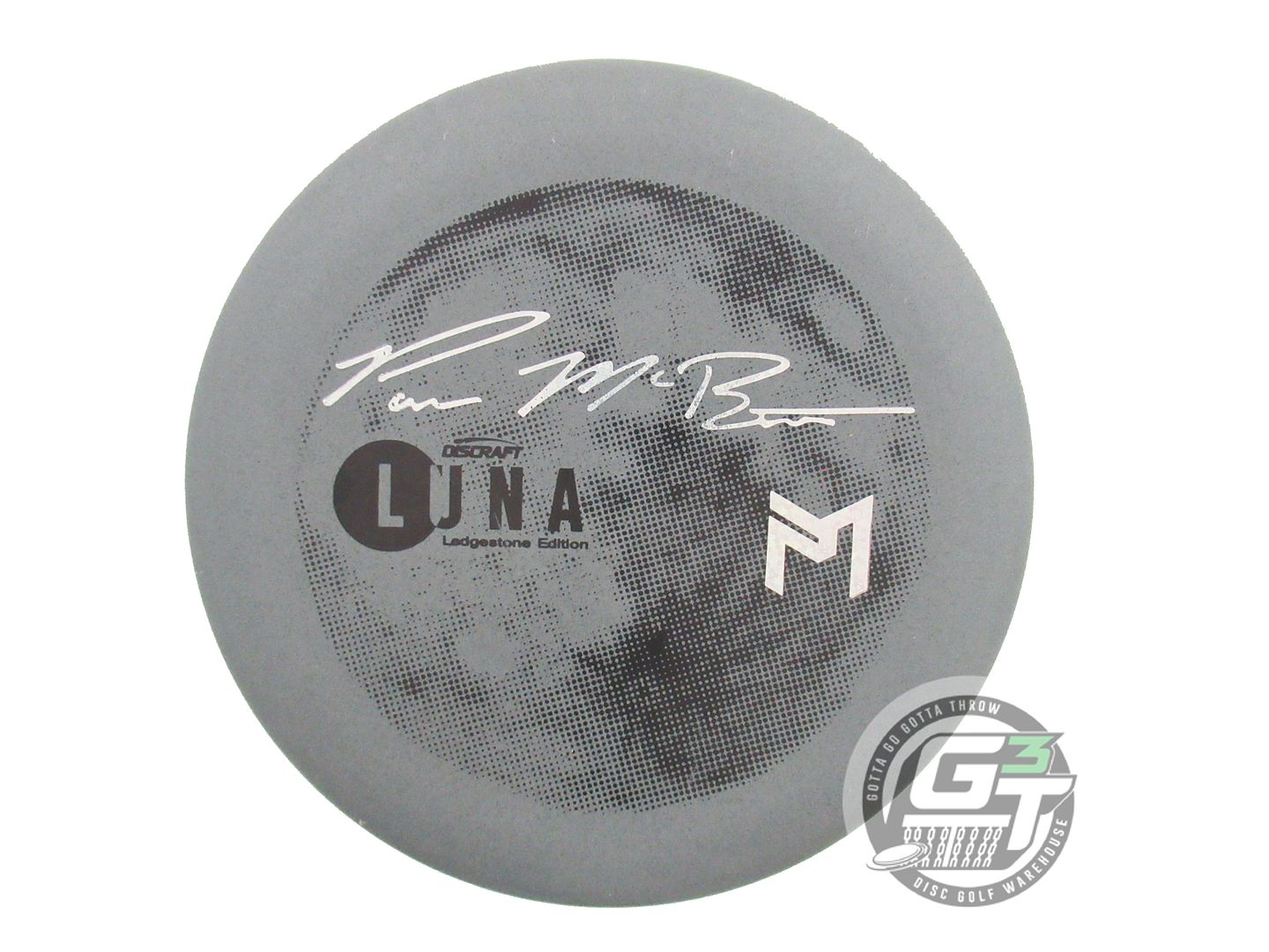 USED Discraft [LEDGESTONE] Glo Rubber Blend Luna 175g Gray Putter Golf Disc