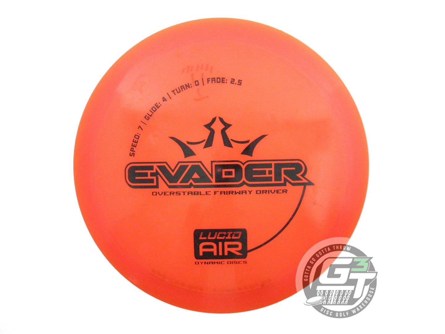 USED Dynamic Discs Lucid AIR Evader 158g Orange Black Stamp Fairway Driver Disc