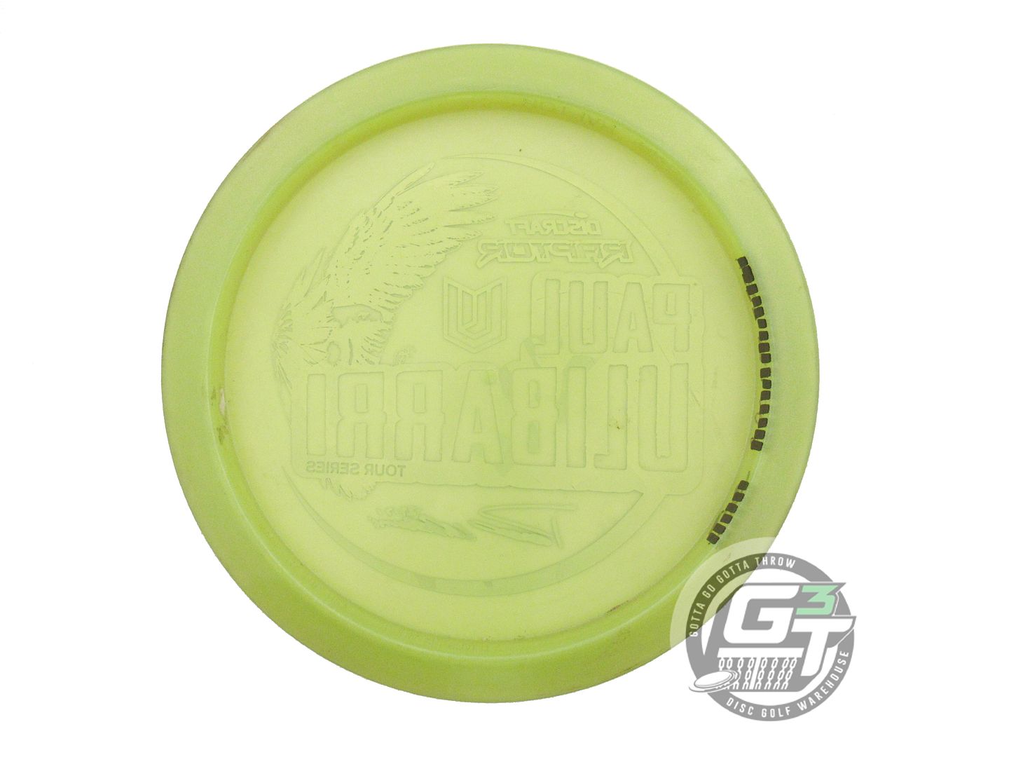 USED Discraft [ULIBARRI] Metallic Z Raptor 173g Lime Green Camo Foil Driver Disc