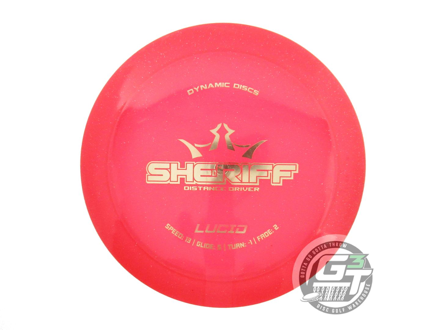 USED Dynamic Discs Lucid Sheriff 167g Red Gold Foil Distance Driver Golf Disc