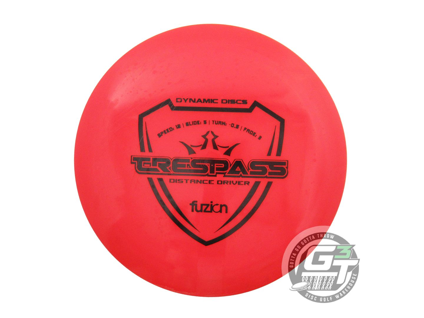 USED Dynamic Discs Fuzion Trespass 173g Red Black Stamp Distance Driver Disc