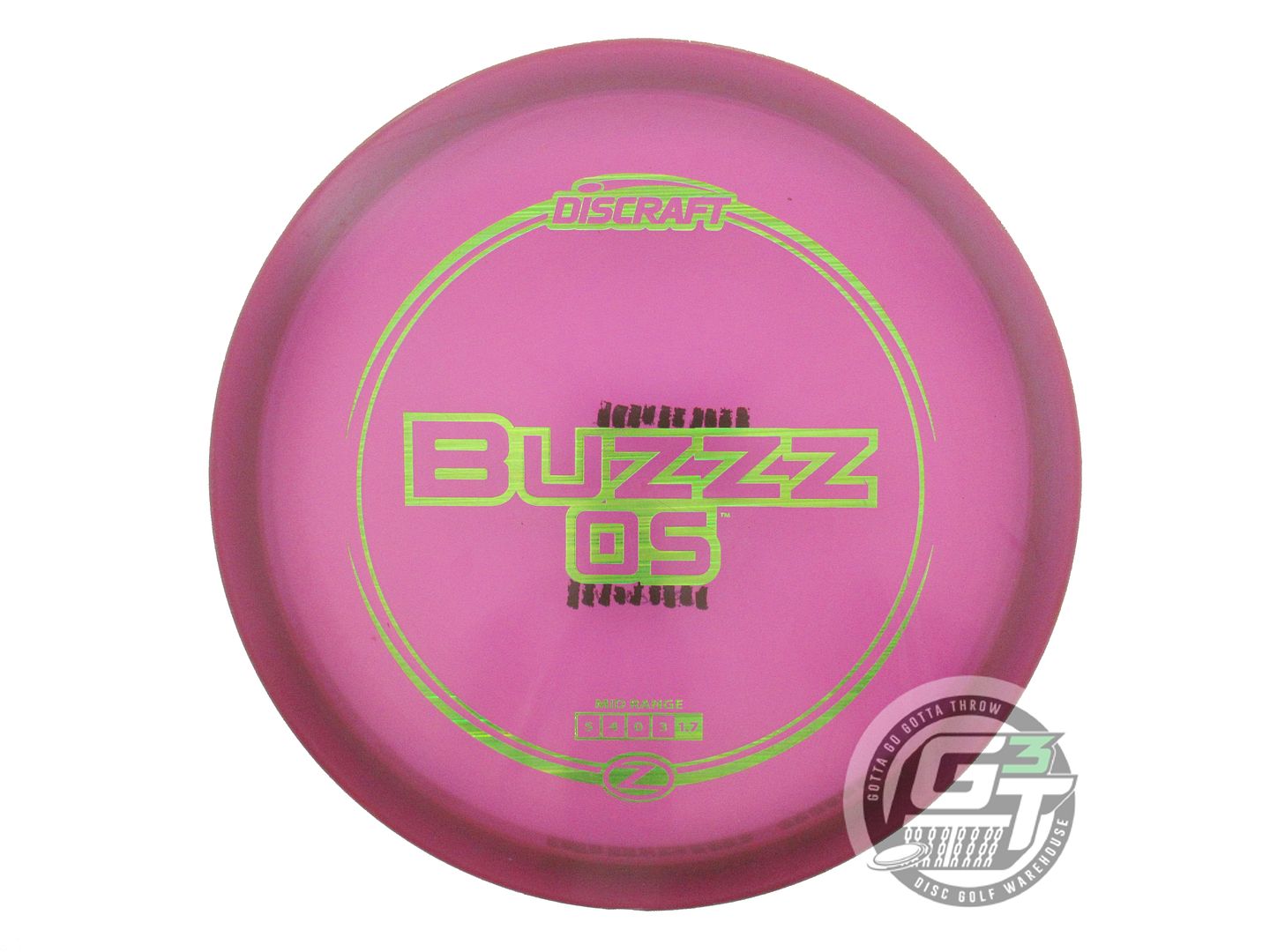 USED Discraft Z Buzzz OS 179g Purple Lime Laser Foil Midrange Golf Disc
