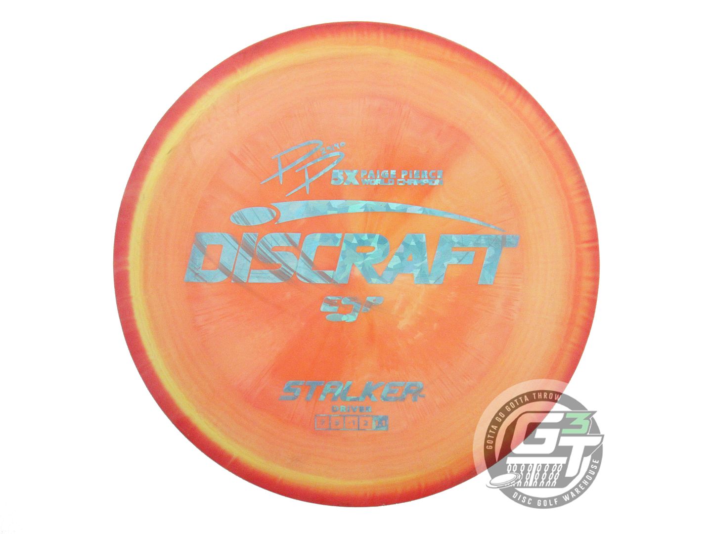 USED Discraft [PIERCE] ESP Stalker 181g Red-Orange Teal Shatter Driver Golf Disc