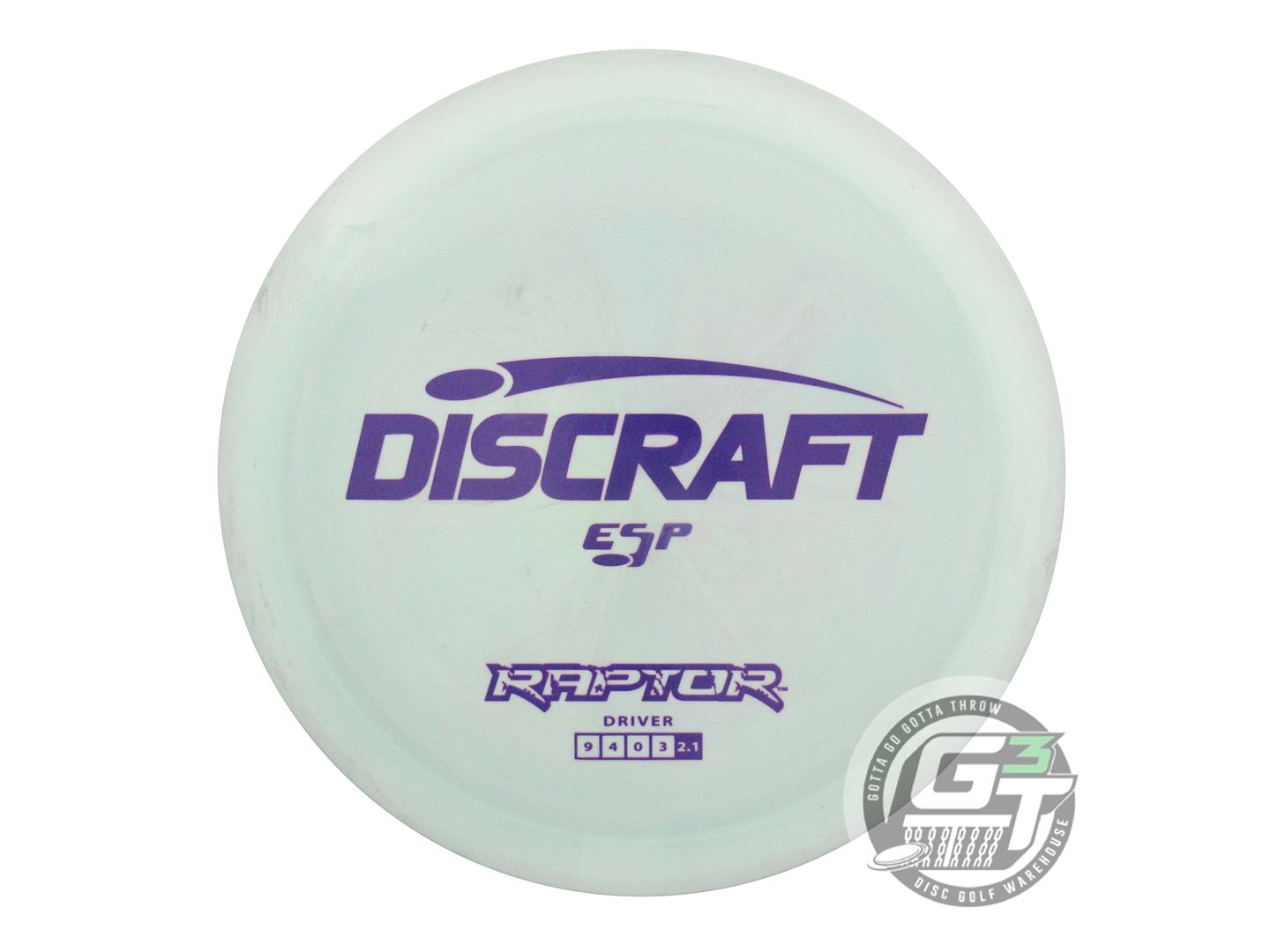 USED Discraft ESP Raptor 169g Lt. Green Purple Stamp Distance Driver Golf Disc
