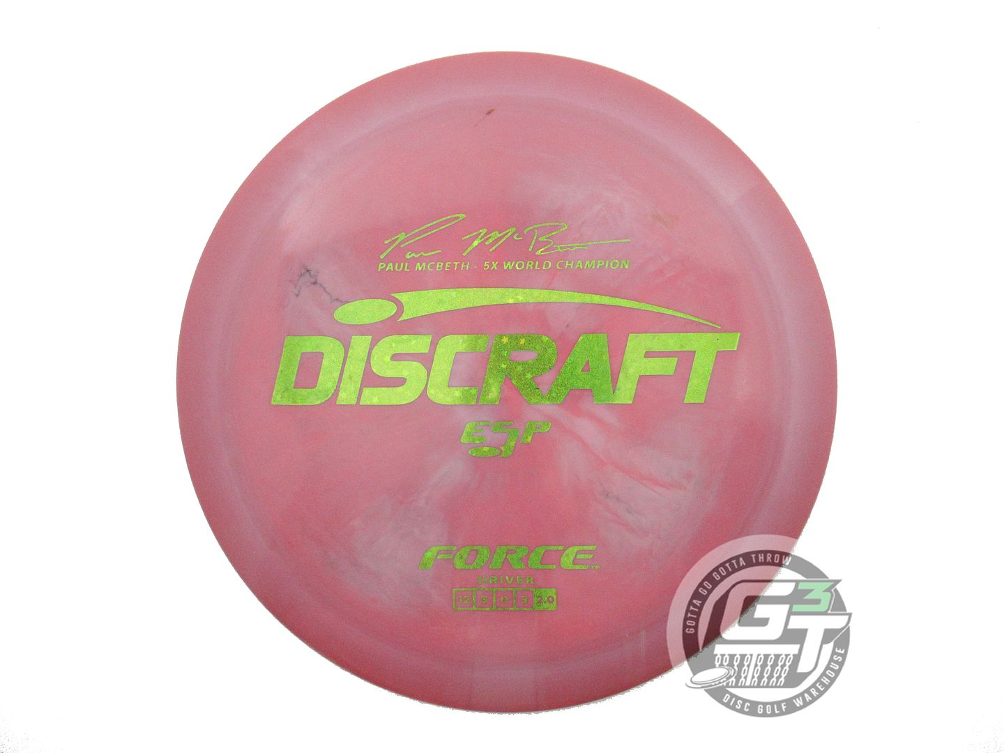 USED Discraft [McBETH] ESP Force 174g Dark Pink Lime Star Foil Driver Golf Disc