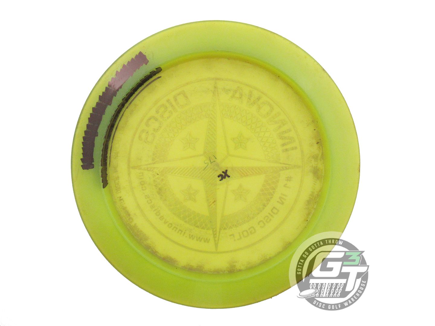 USED Innova FIRST RUN Champion Xcaliber 175g Lime Red Foil Distance Driver Disc