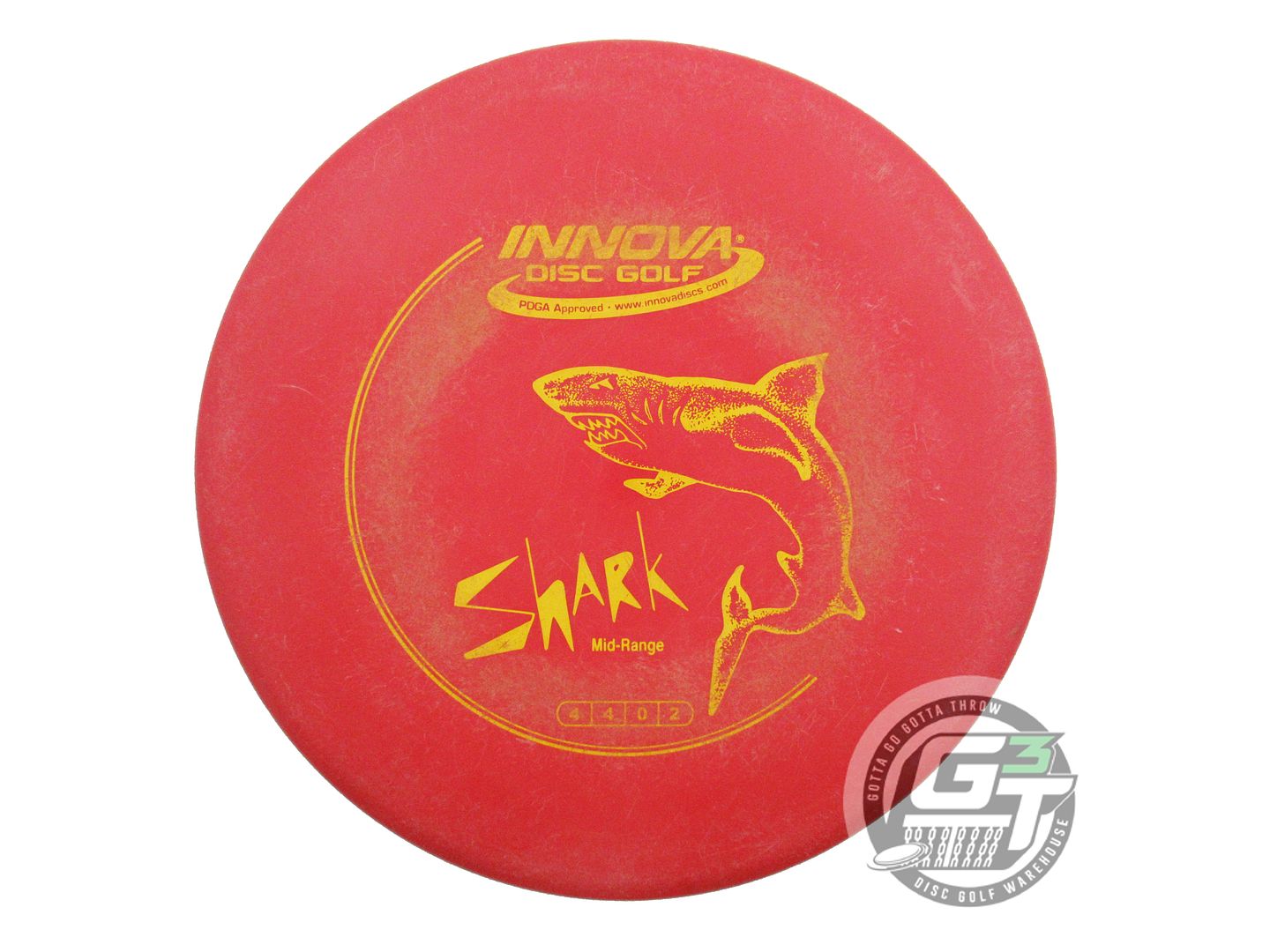 USED Innova DX Shark 175g Red Yellow Stamp Midrange Golf Disc