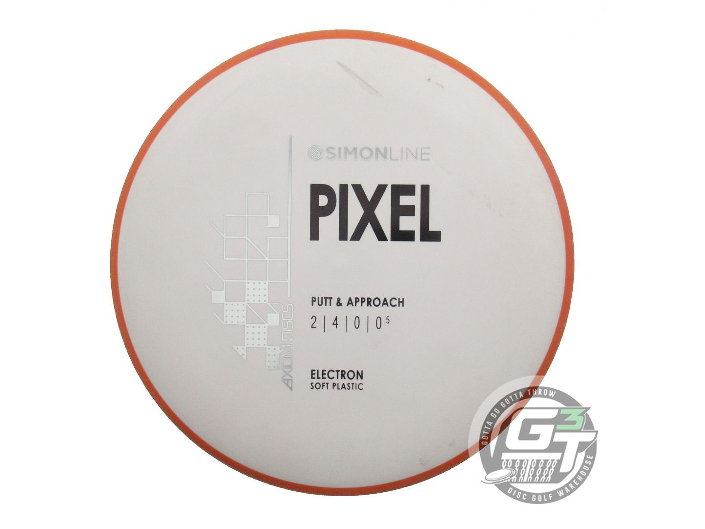 USED Axiom Discs [LIZOTTE] Electron Soft Pixel 175g White Orange Rim Putter Disc