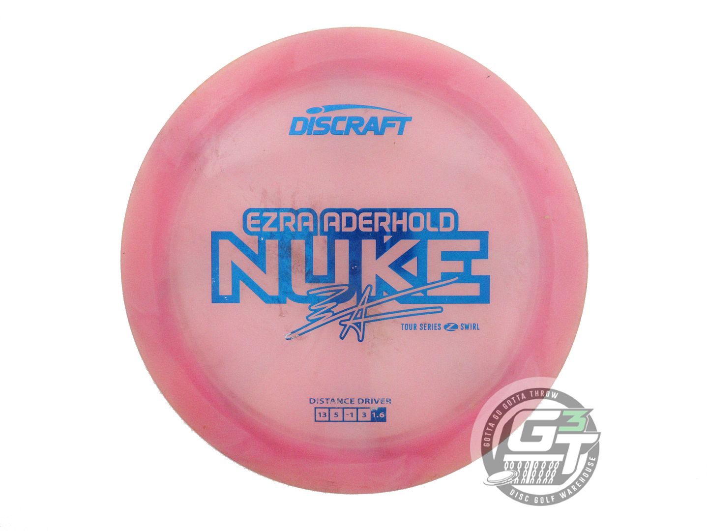 USED Discraft [ADERHOLD] Z Swirl Nuke 174g Pink Blue Foil Distance Driver Disc