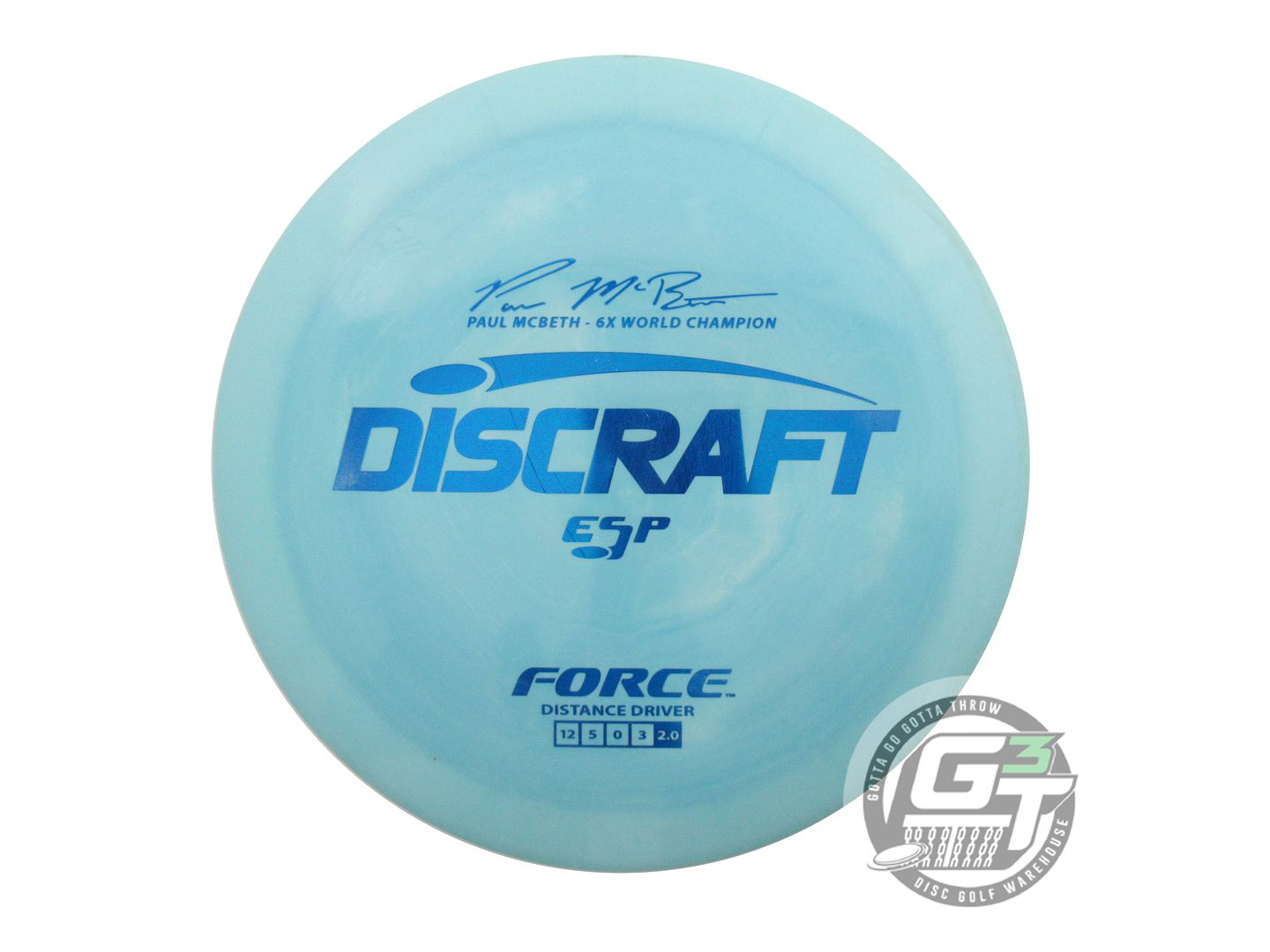 USED Discraft [McBETH] ESP Force 174g Teal Blue Foil Distance Driver Golf Disc