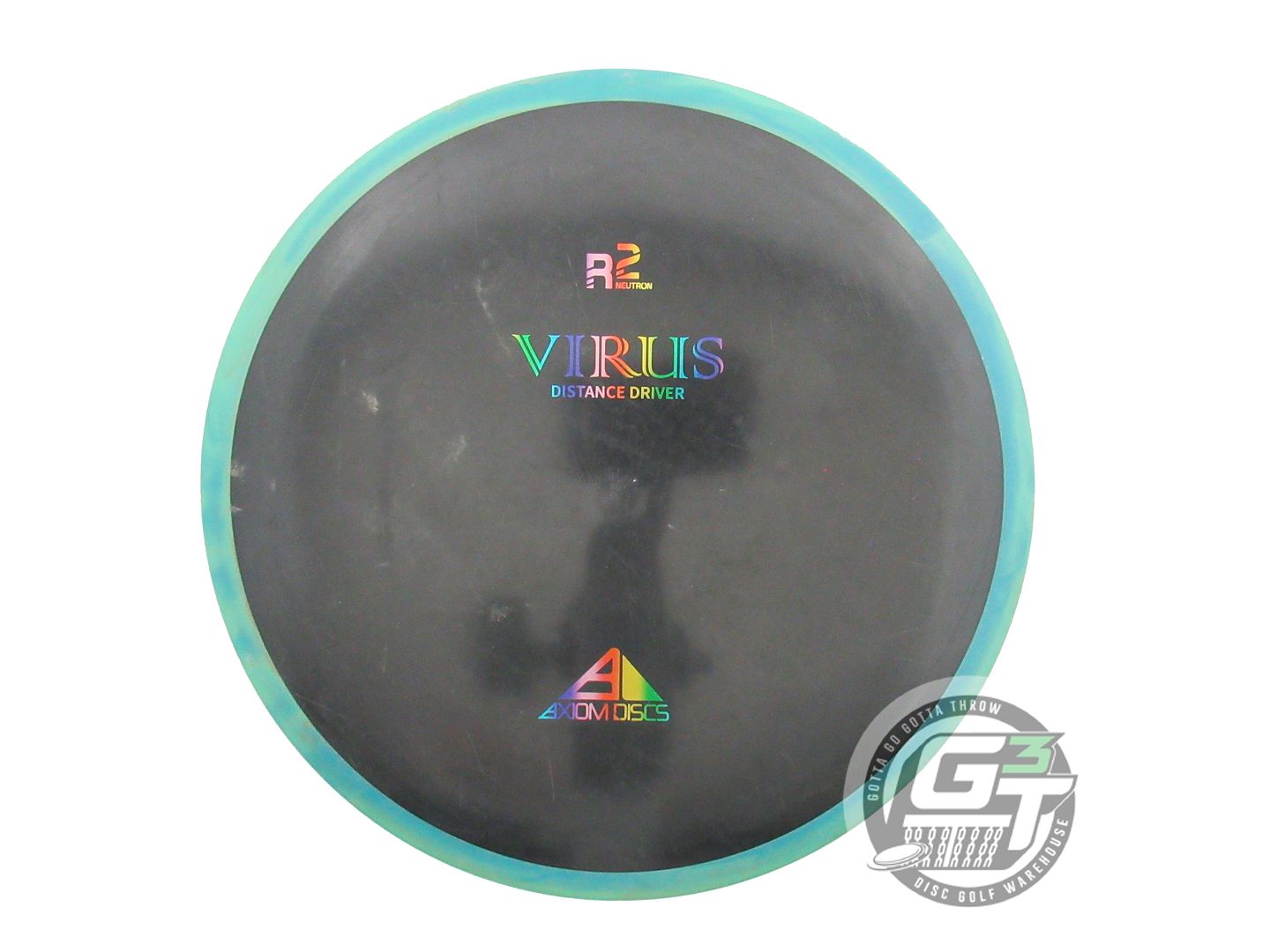 USED Axiom Discs R2 Neutron Virus 165g Black Green Rim Distance Driver Golf Disc
