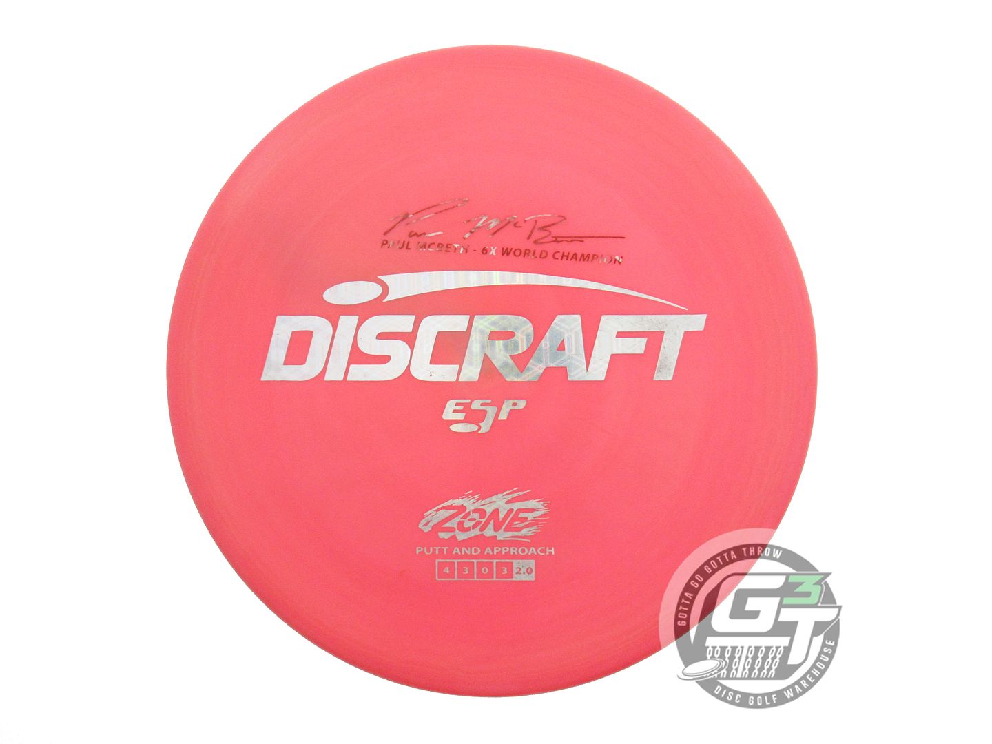 USED Discraft [McBETH] ESP Zone 169g Pink Silver Tron Foil Putter Golf Disc