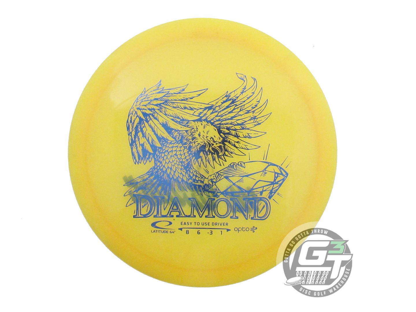 USED Latitude 64 Opto AIR Diamond 159g Yellow Blue Foil Fairway Driver Golf Disc