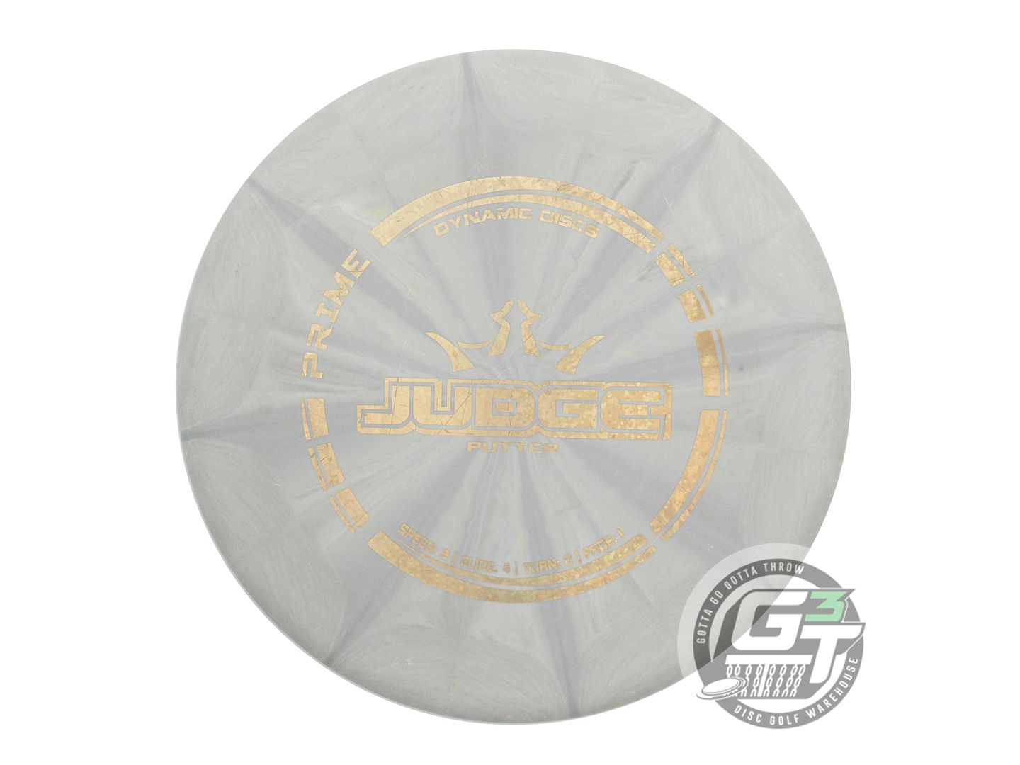 USED Dynamic Discs Prime Burst Judge 174g Gray Gold Shatter Putter Golf Disc