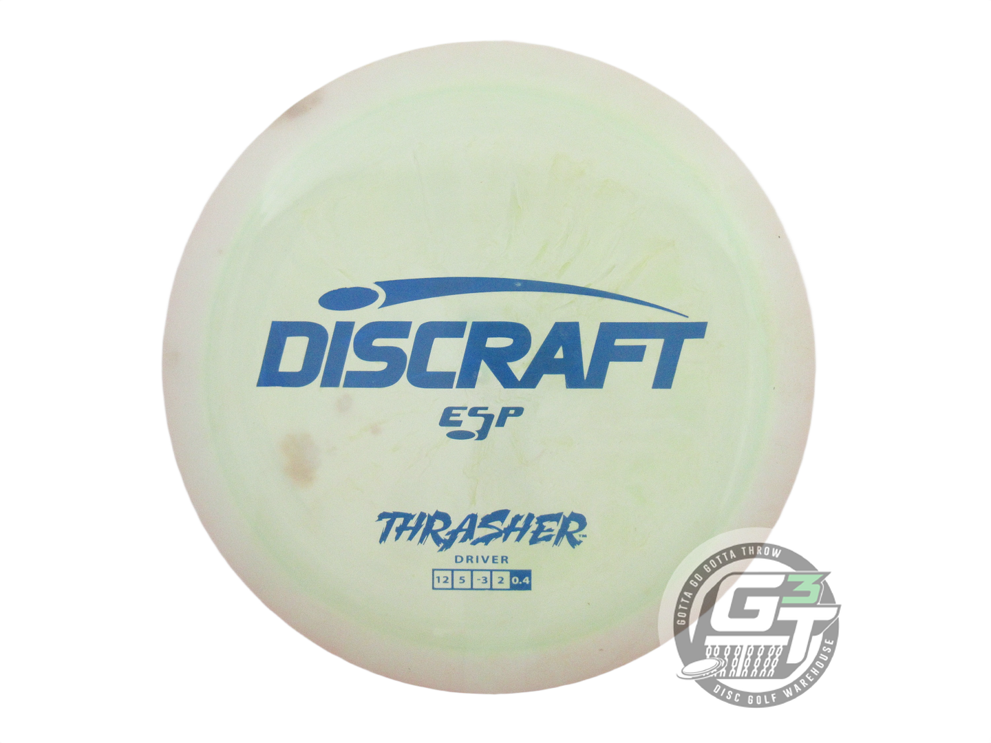 USED Discraft ESP Thrasher 175g Tan-Lime Blue Stamp Distance Driver Golf Disc