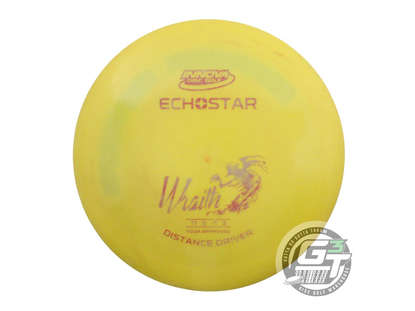 USED Innova Echo Star Wraith 174g Yellow Purple Stamp PENNED Driver Disc