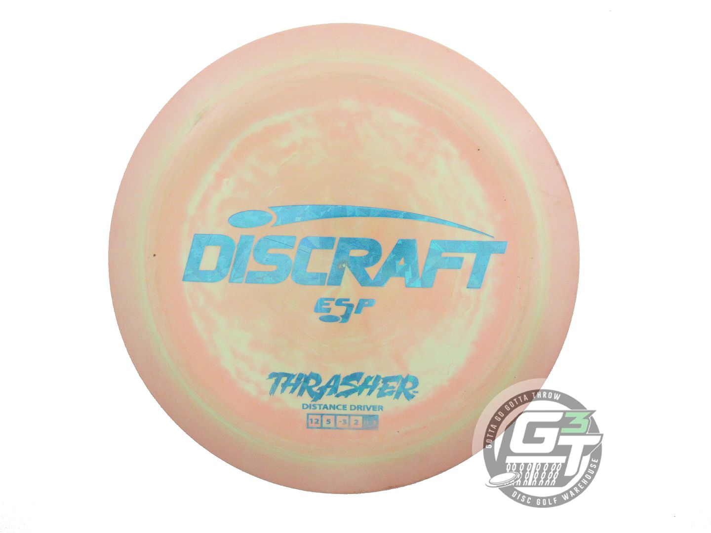 USED Discraft ESP Thrasher 175g Peach-Lime Blue Shatter Distance Driver Disc