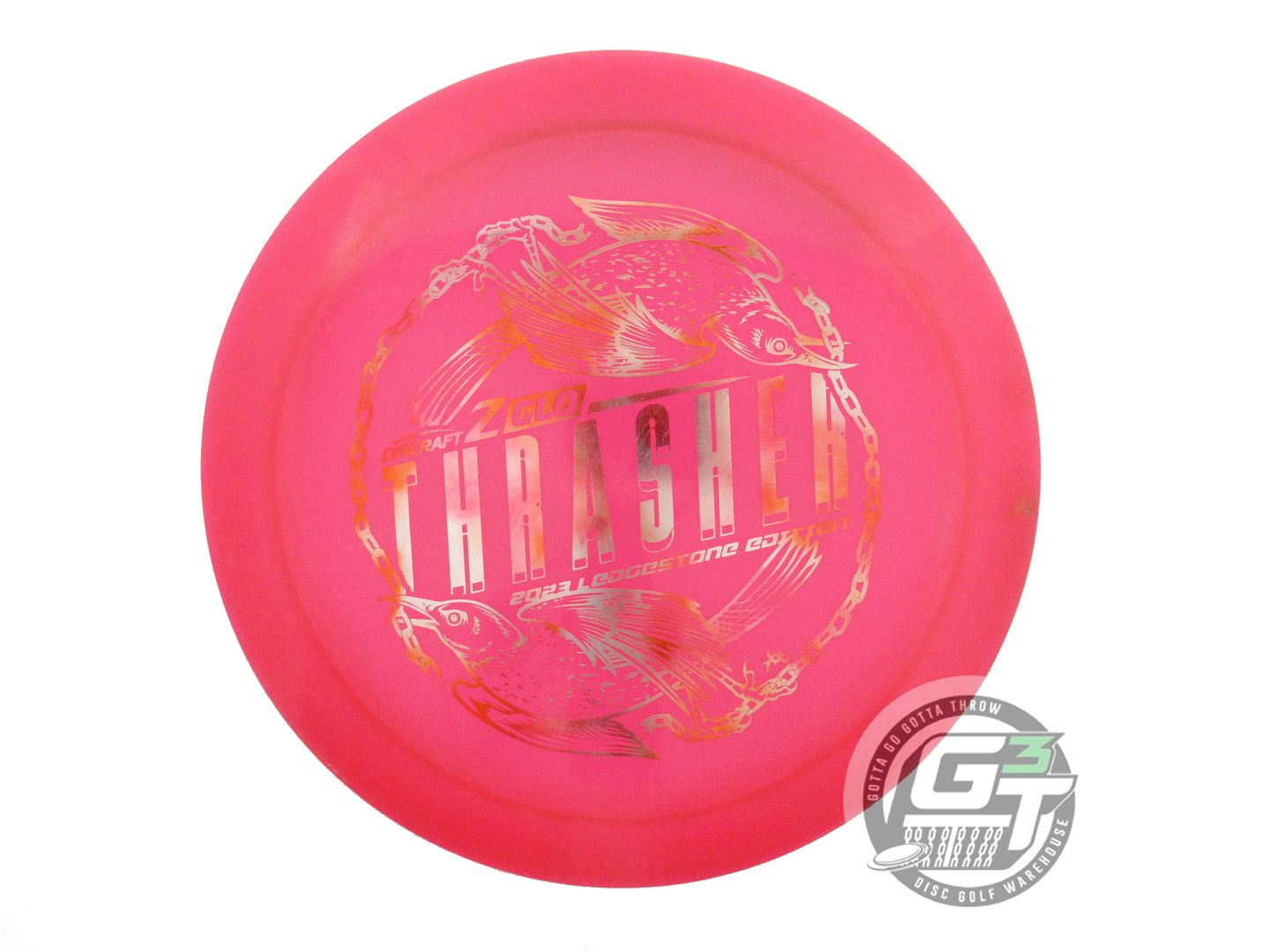 USED Discraft [LEDGESTONE] Glo Z Thrasher 176g Pink Cloud Foil Driver Golf Disc