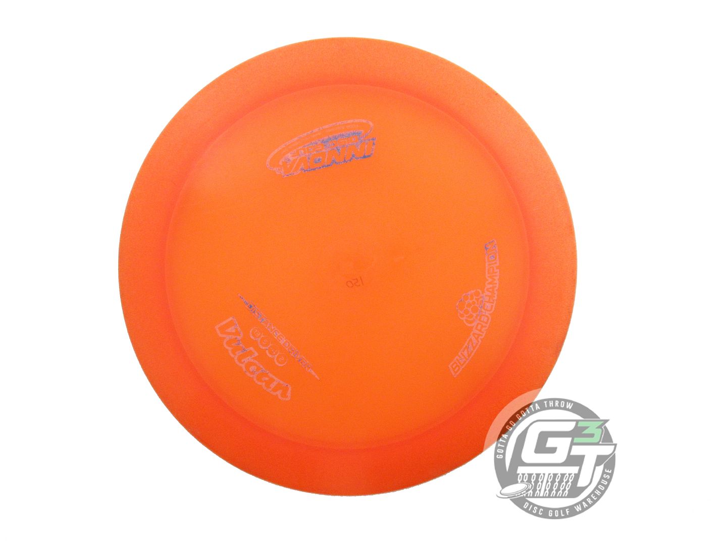 USED Innova Blizzard Vulcan 150g Orange Wiped Stamp Distance Driver Golf Disc