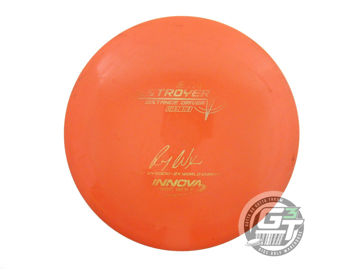 USED Innova [WYSOCKI] Star Destroyer 176g Orange Gold Holo Foil Driver Golf Disc