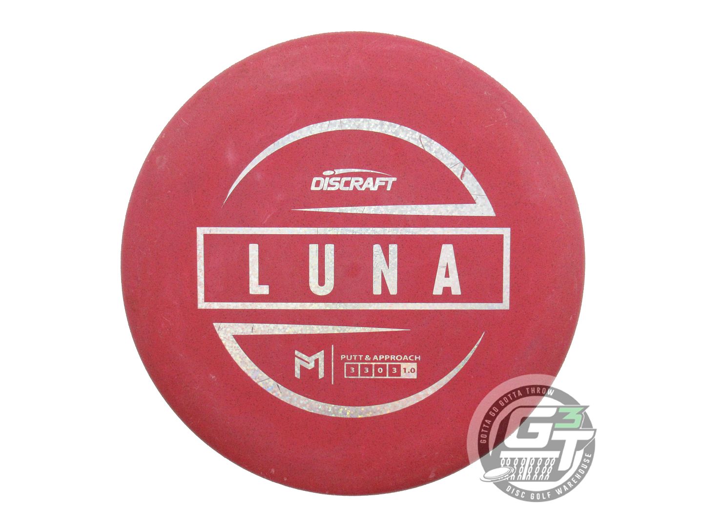 USED Discraft [McBETH] Jawbreaker Luna 174g Maroon Silver Glitter A  Putter Disc