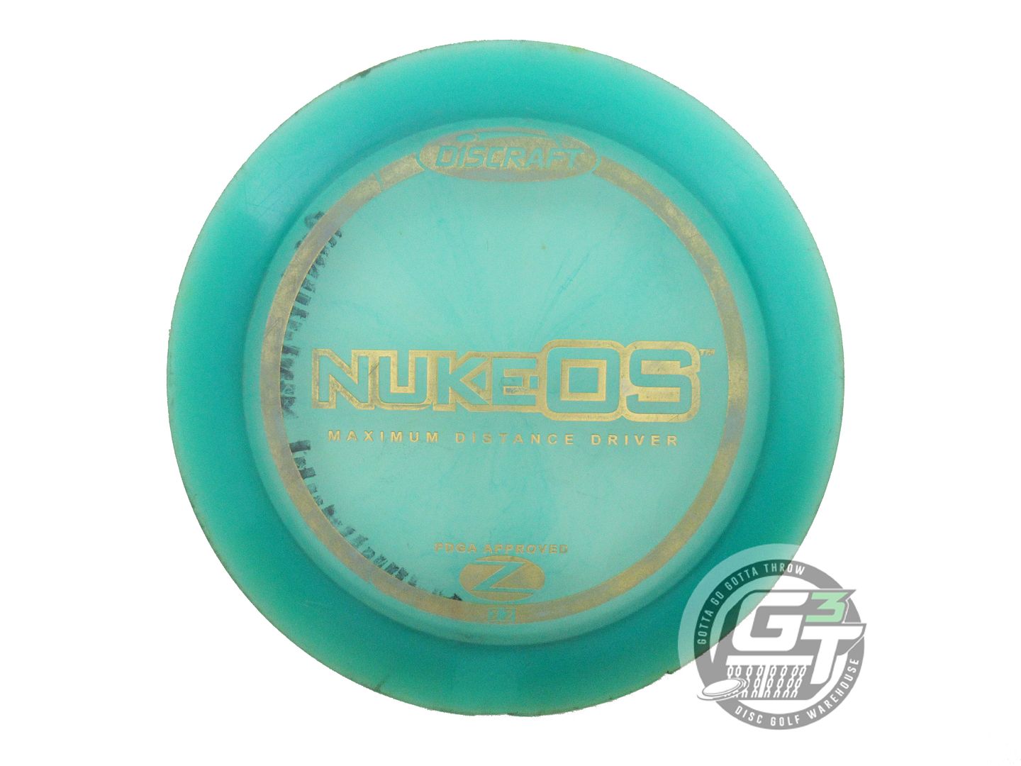 USED Discraft Z Nuke OS 175g Seafoam Gold Foil Distance Driver Golf Disc