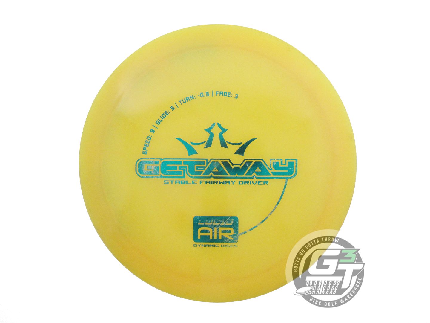 USED Dynamic Discs Lucid AIR Getaway 155g Marigold Teal Foil Driver Golf Disc