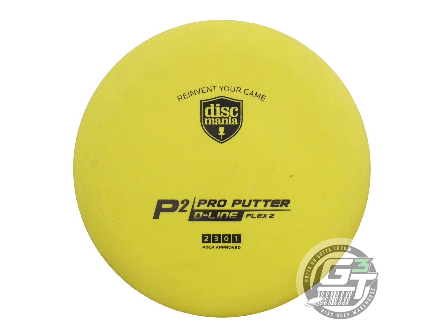 USED DiscMania D-Line Flex 2 P2 173g Yellow Black Stamp Putter Golf Disc
