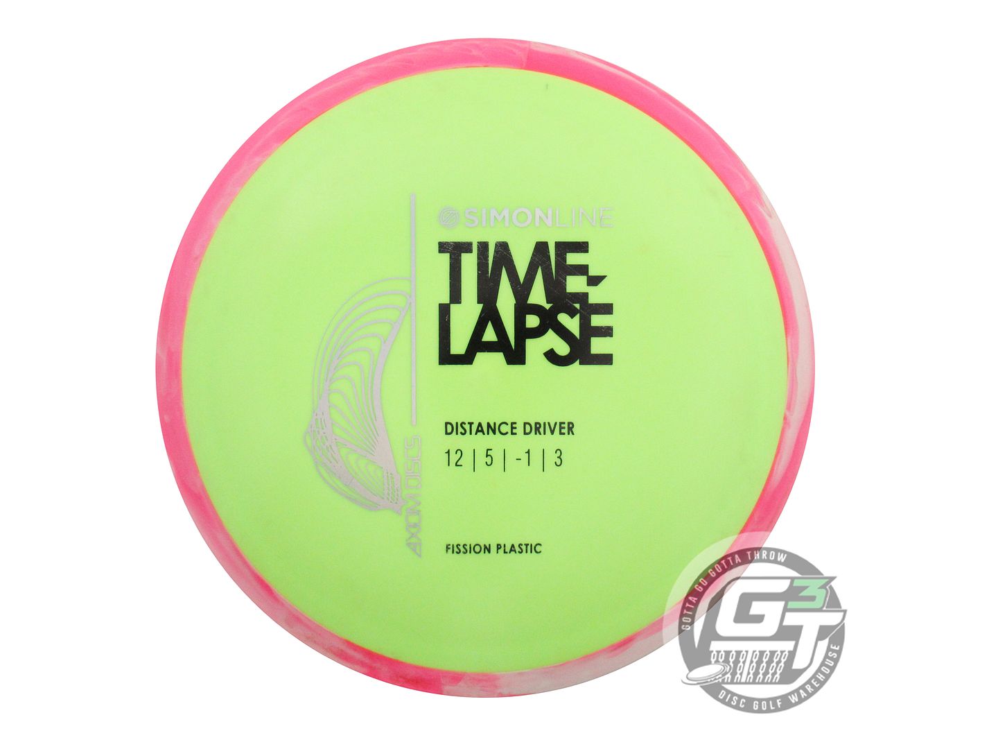 USED Axiom Discs [LIZOTTE] Fission Time Lapse 159g Dayglow Pink Rim Driver Disc
