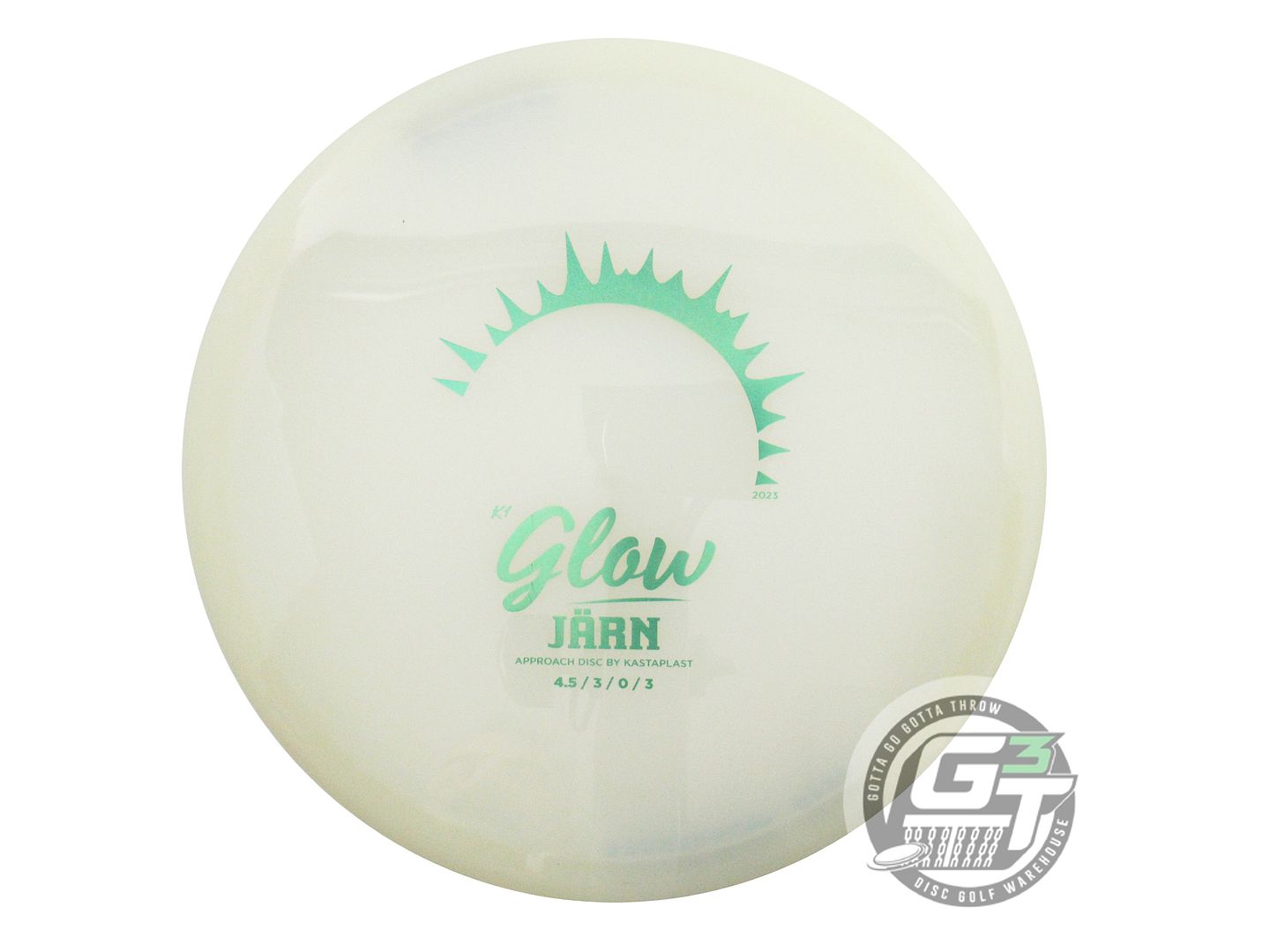 USED Kastaplast K1 Glow Jarn 173g Green Glitter Foil Midrange Golf Disc