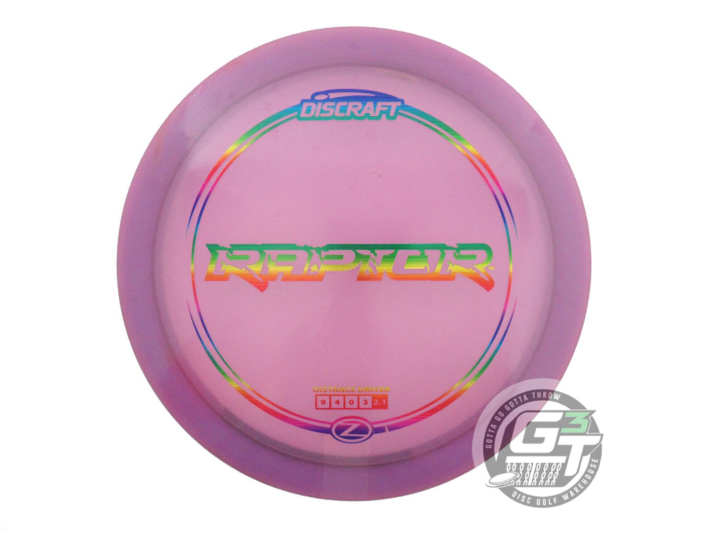 USED Discraft Z Raptor 175g Purple Rainbow Laser Foil Distance Driver Golf Disc