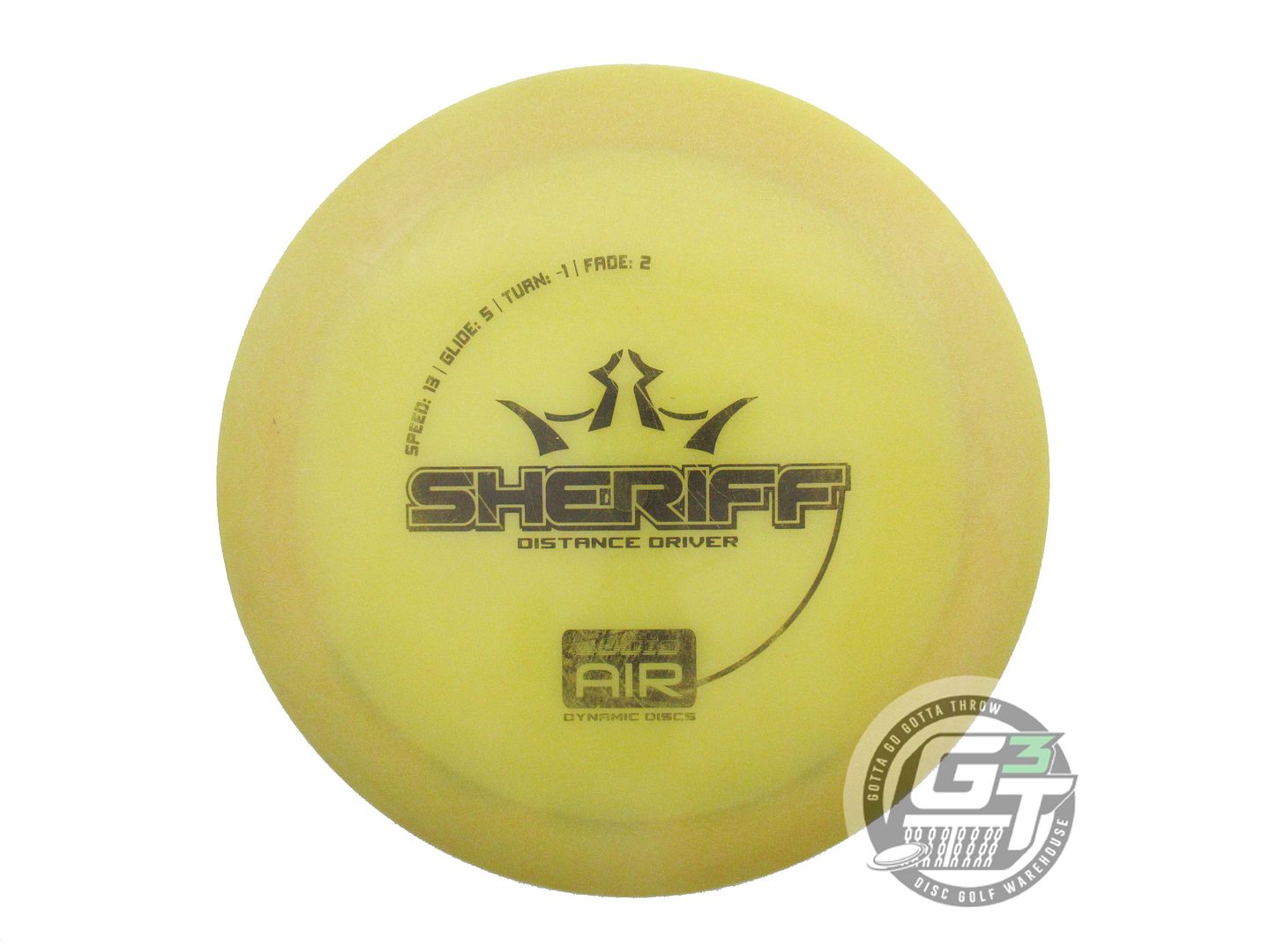 USED Dynamic Discs Lucid AIR Sheriff 165g Yellow Black Stamp Driver Disc