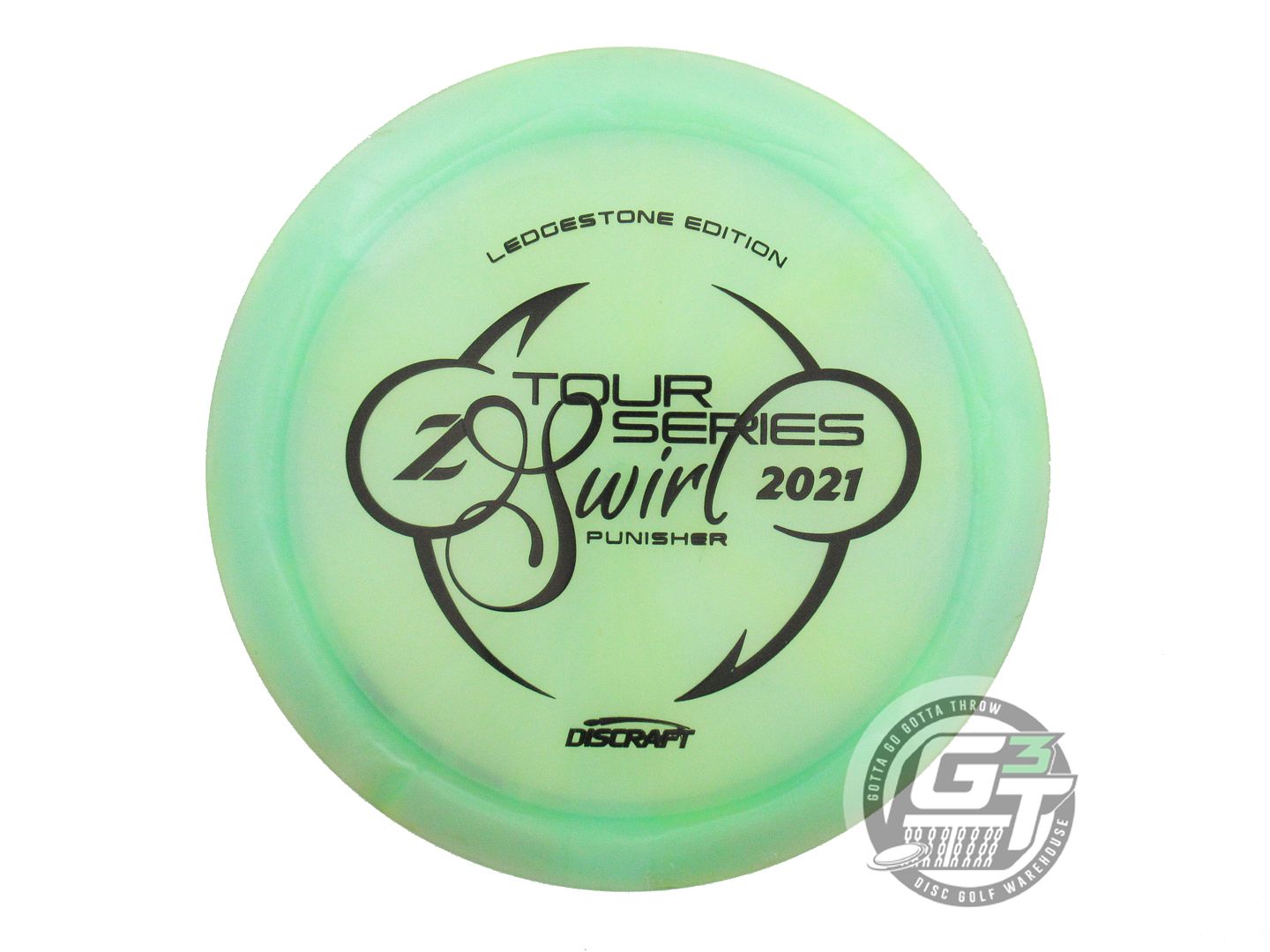 USED Discraft [LEDGESTONE] Z Swirl Punisher 174g Lime Black Stamp Driver Disc