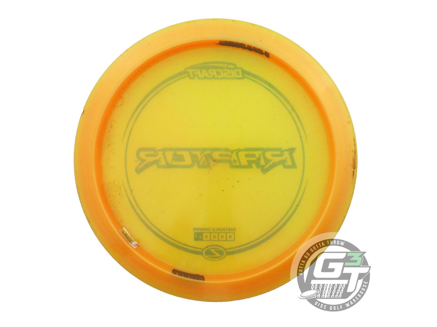 USED Discraft Z Raptor 177g Marigold Blue Stamp Distance Driver Golf Disc