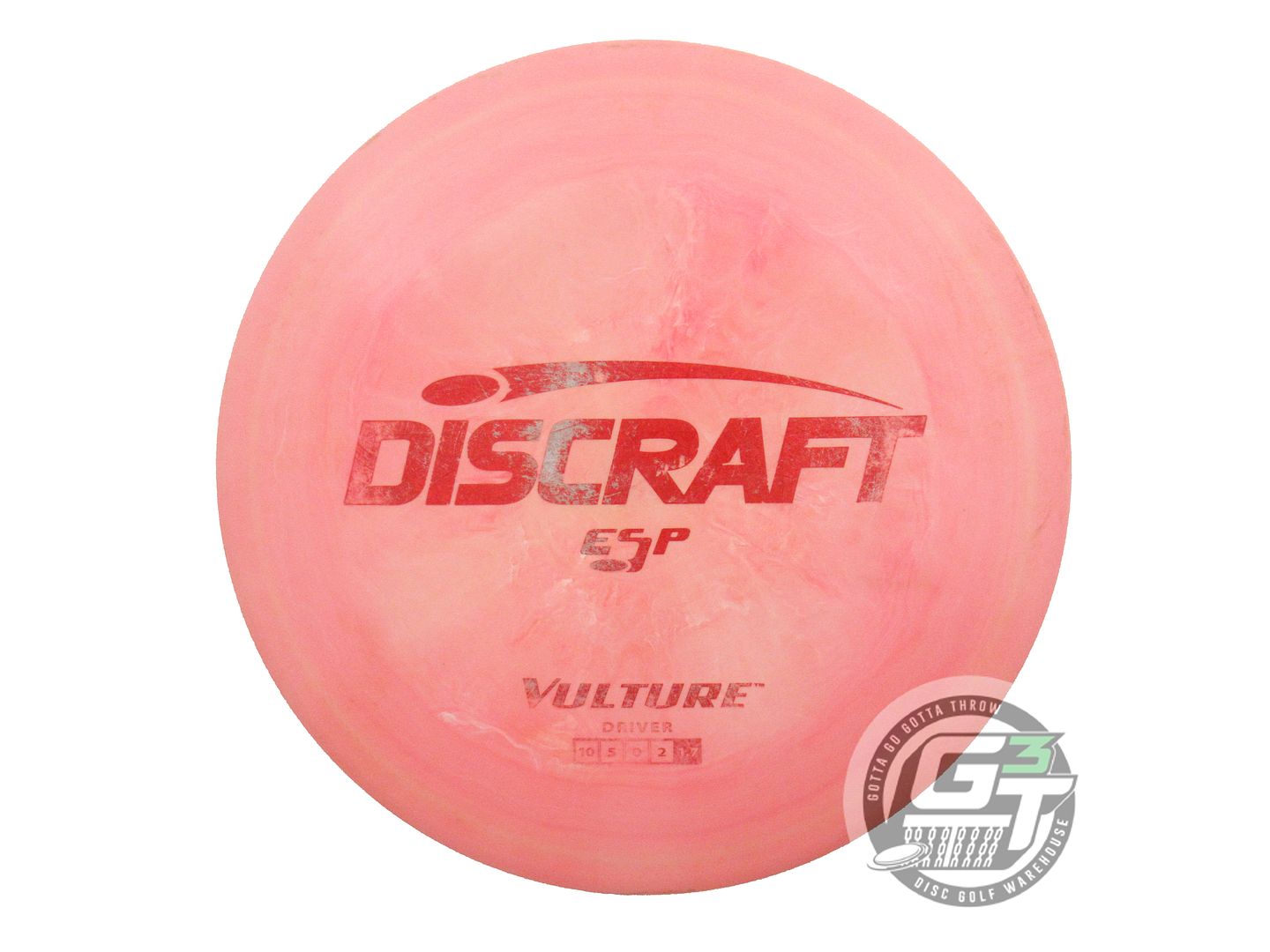 USED Discraft ESP Vulture 181g Pink-Peach Red Shatter Foil Distance Driver Disc